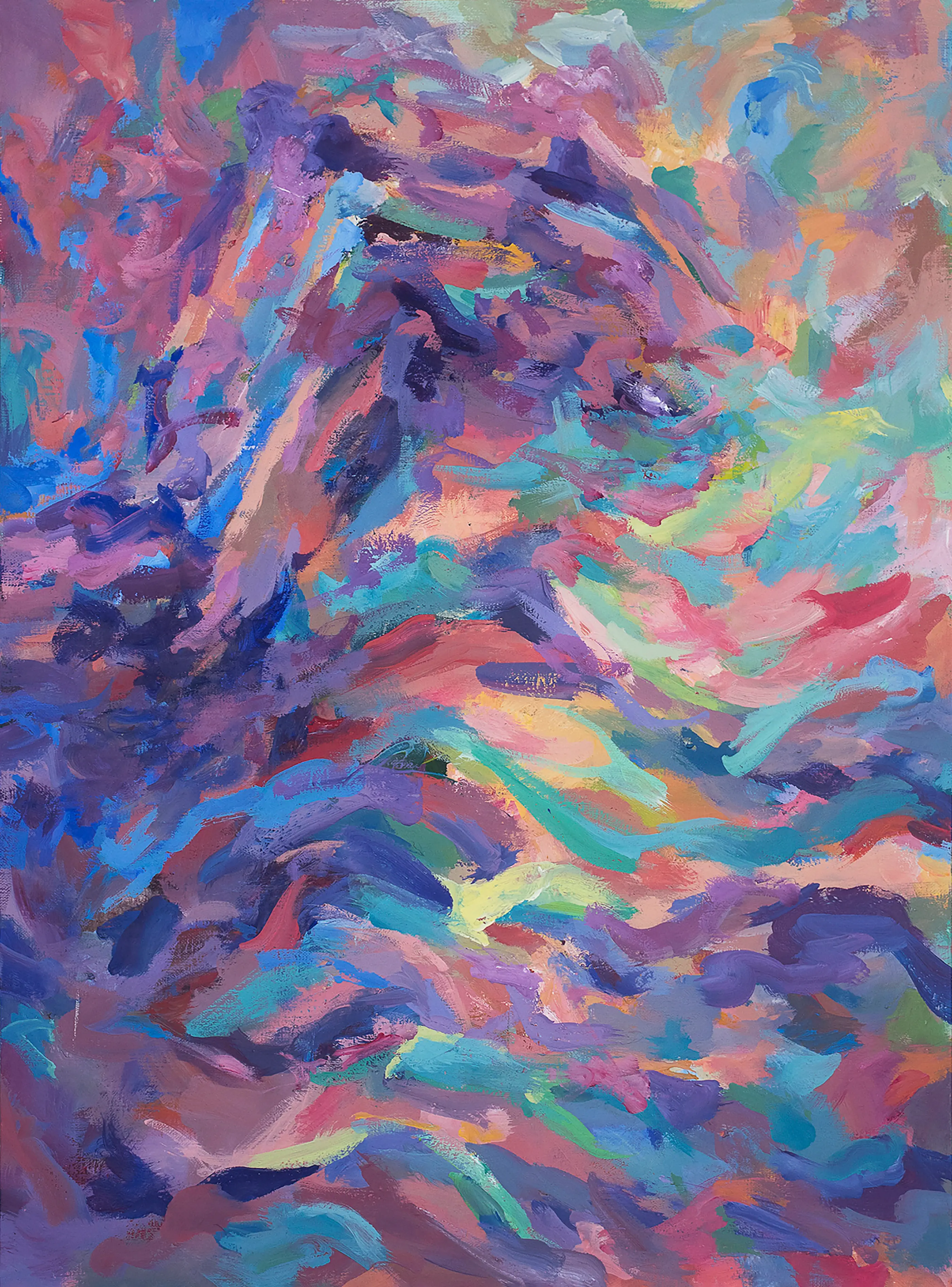 Touch 2018, tempera and acrylic on canvas, 50×70 cm