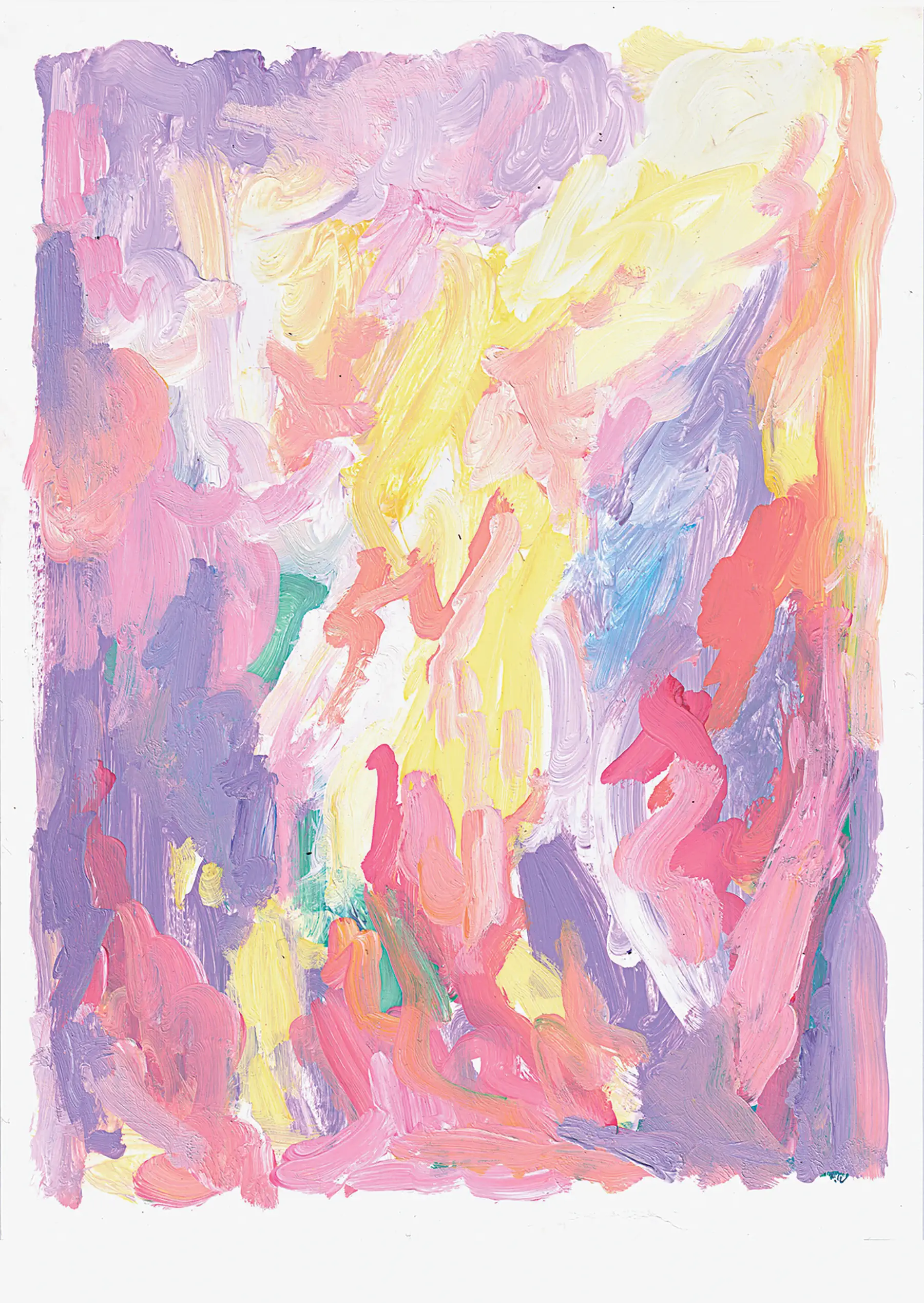 The Sun is Pouring 2021, tempera on paper, 19×28 cm